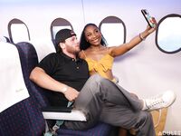 Curly-haired Ebony With Small Cans Gets Banged On Plane photos (Olivia Jay)