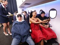 Curly-haired Ebony With Small Cans Gets Banged On Plane photos (Olivia Jay)