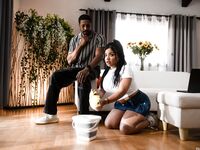 Chubby Girl-next-door Summer Col Polishes Big Black Cock