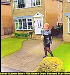 Shiny PVC Skirt Stocking High Heel Slut