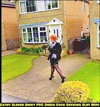 Shiny PVC Skirt Stocking High Heel Slut