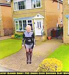 Shiny PVC Skirt Stocking High Heel Slut