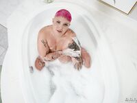 Pink-haired Plumper Jadynn Stone Sucks And Tit Fucks Firm Cock Before Getting Laid