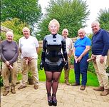 Shiny PVC High Heels Slut Granny Back Garden Men Friends Sex