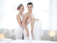 Hayli Sanders And Lady Bug Licking Passionately During A Massage