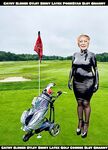 Cathy Shiny Rubber Latex High Heel Golf Course Sex Porn Slut