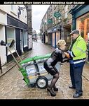 Cathy Shiny Latex Cum Slut in Public Street Sucking off Cock