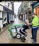 Cathy Shiny Latex Cum Slut in Public Street Sucking off Cock