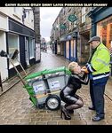 Cathy Shiny Latex Cum Slut in Public Street Sucking off Cock