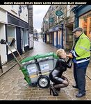 Cathy Shiny Latex Cum Slut in Public Street Sucking off Cock