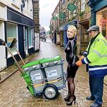 Cathy Shiny Latex Cum Slut in Public Street Sucking off Cock