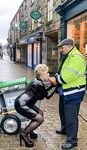 Cathy Shiny Latex Cum Slut in Public Street Sucking off Cock