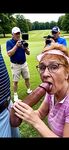 Cathy Golf Course Slut Filmed Sucking off Cock in The Rough