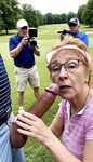 Golf Course Slut Cathy Filmed Sucking Off Cock in a Rough d