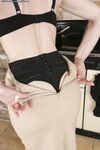 Mature Blonde Hazel May In Nylons And High Heel Shoes Loves Playing With Her Hairy Twat