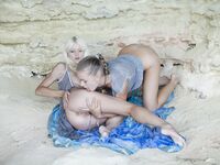 Beautiful Blonde Girls Milena D And Nika N Touch Each Other And Make Each Other Cum In The Sand