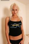 Amateur Chick Lux Kassidy With White Curls Enthusiastically Shows Her Firm Boobs