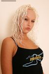 Amateur Chick Lux Kassidy With White Curls Enthusiastically Shows Her Firm Boobs