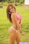 Spice Twins' Hotter Part Poses In Pink Underwear And Takes Off Her Bra In The Open Air