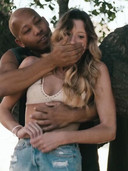Addison Vodka Blows And Rides Her Cocky Black Lover Outdoors