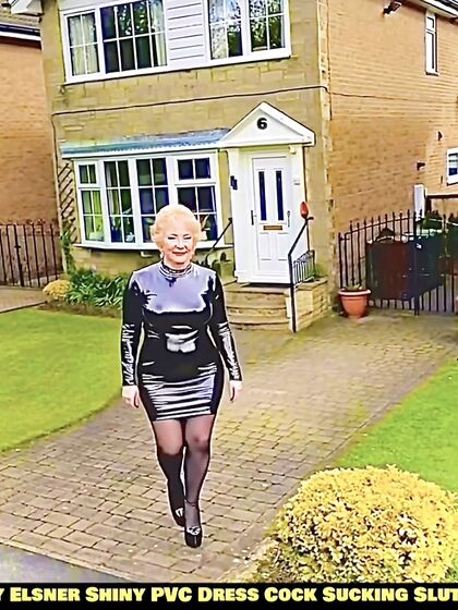 Shiny PVC Skirt Stocking High Heel Slut