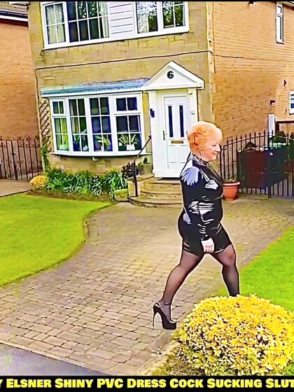 Shiny PVC Skirt Stocking High Heel Slut