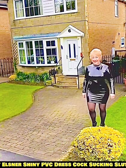 Shiny PVC Skirt Stocking High Heel Slut