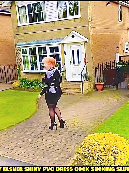 Shiny PVC Skirt Stocking High Heel Slut