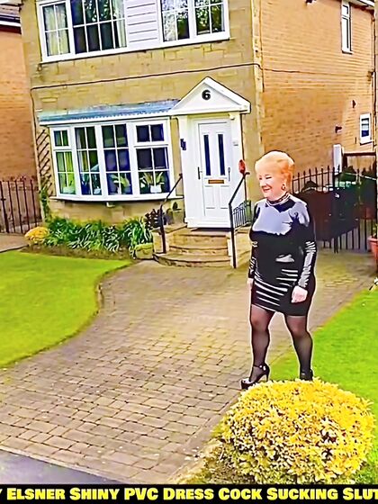 Shiny PVC Skirt Stocking High Heel Slut