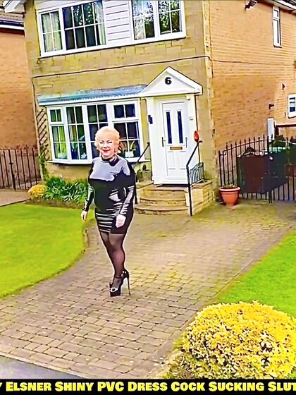 Shiny PVC Skirt Stocking High Heel Slut