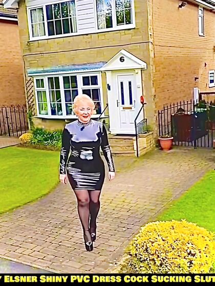 Shiny PVC Skirt Stocking High Heel Slut