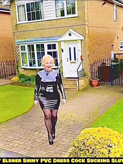 Shiny PVC Skirt Stocking High Heel Slut