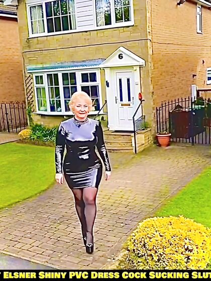 Shiny PVC Skirt Stocking High Heel Slut