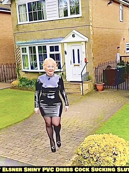 Shiny PVC Skirt Stocking High Heel Slut