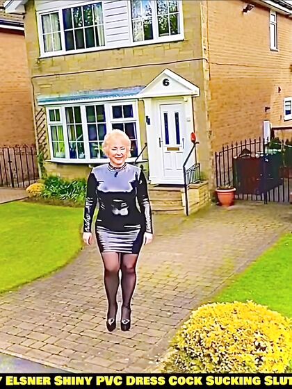 Shiny PVC Skirt Stocking High Heel Slut