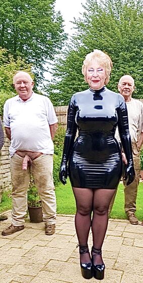Shiny PVC Dress High Heels Porn Slut Outdoors
