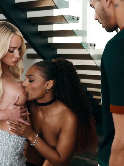 Rhae Woods And Meagan Moore Share Giant Black Cock