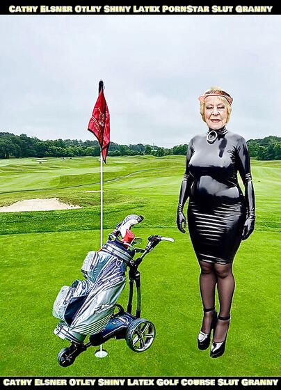 Cathy Shiny Rubber Latex High Heel Golf Course Sex Porn Slut