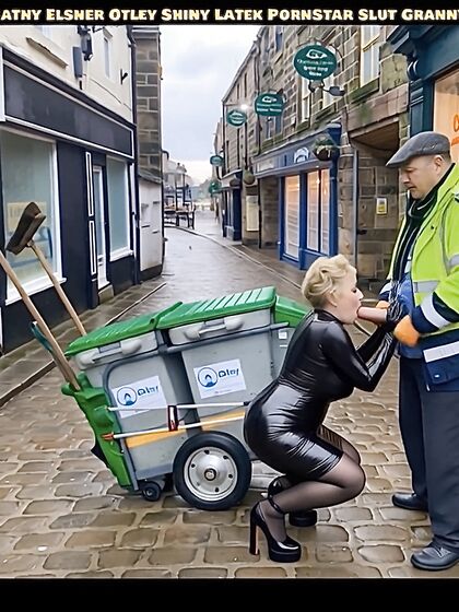 Cathy Shiny Latex Cum Slut in Public Street Sucking off Cock