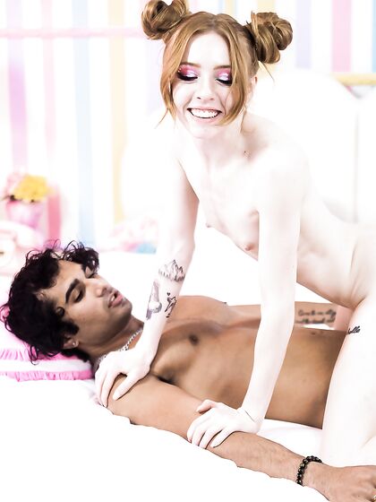 Pale-skinned Redhead Teen Madi Collins Smiles While Getting Fucked