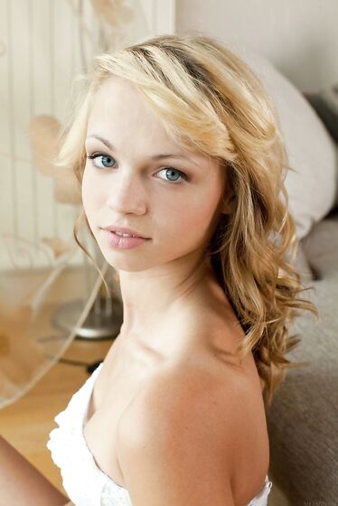 Blonde Teen Eve Luv Uncovers The View On Her Adorable Tan Lined Nude Body