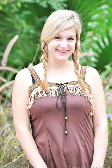 Juicy Breasted Blonde Danielle FTV In Braids Strips Naked In The Open Air photos (Danielle Delaunay)