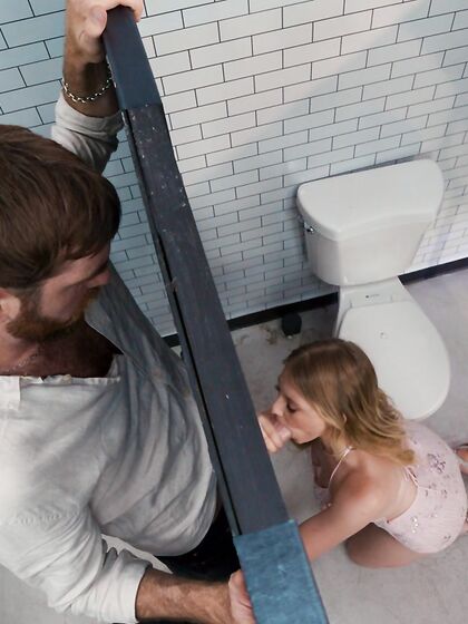 Melody Marks Sucks Big Cock And Gets Fucked In The Restrooms