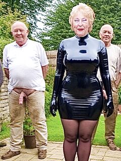 Shiny PVC Dress High Heels Porn Slut Outdoors