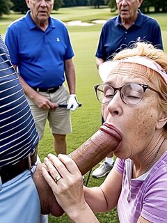 Golf Course Slut Cathy Filmed Sucking Off Cock in a Rough a