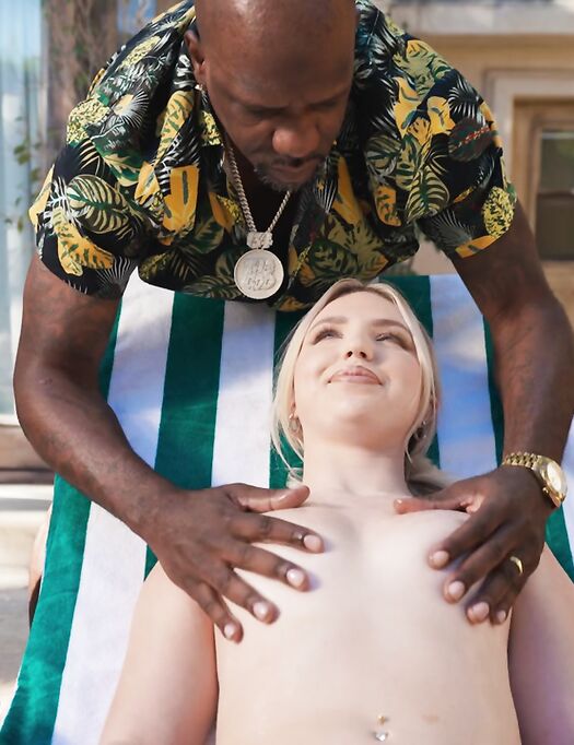 BBC-loving Blondie Britt Blair Gets Fucked Inside And Outside The House